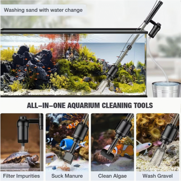 Electric Aquarium Gravel Cleaner Vacuum 6 in 1