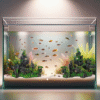 Dual Sided Aquarium Mountain Landscape Decoration