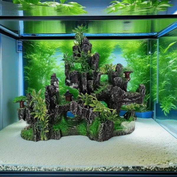 Dual Sided Aquarium Mountain Landscape Decoration