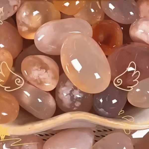 40pcs Cherry Blossom Agate Stones