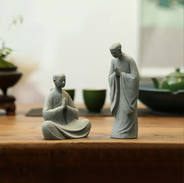 Resin Buddhist Monk Figurine Set