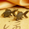 Vintage Metal Goldfish Figurine set